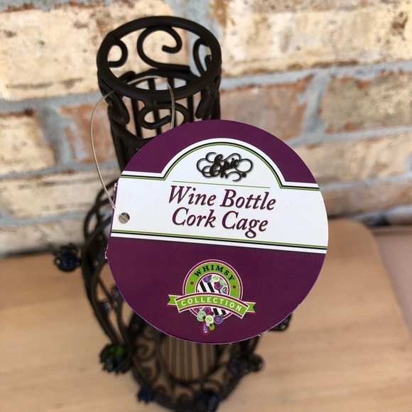 Whimsy Collection Wine Bottle Cork Cage Holder / Display With Colorful beads 14” - Picture 8 of 16